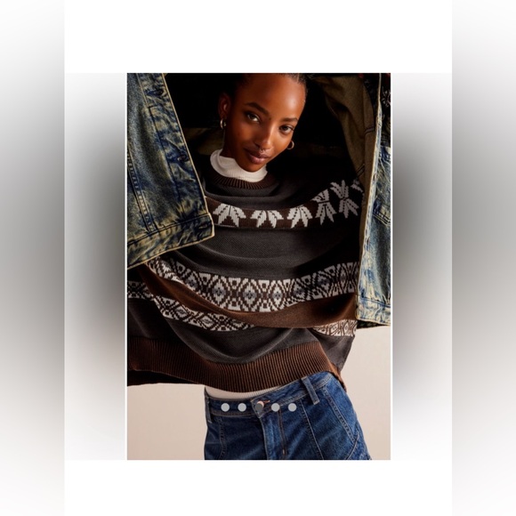 NWT Free People We The Free Holiday Ski Switched Sweater - Picture 5 of 7